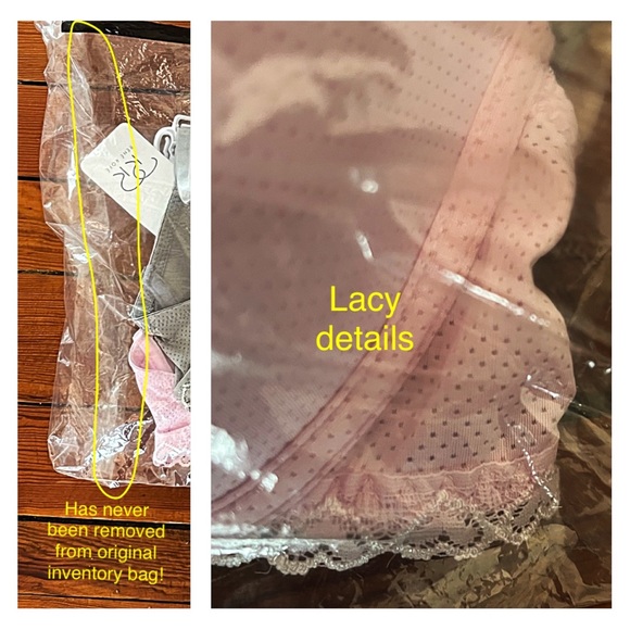 BNWT: *2* 36B RENÉ ROFÉ LINGERIE Pink & Gray Underwire Padded Demi Bras - Picture 7 of 11